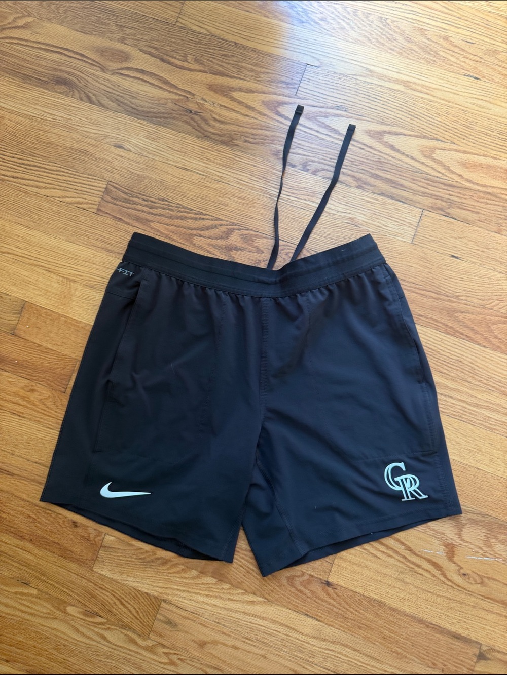 Nike Men’s Black Athletic Shorts with White Logos